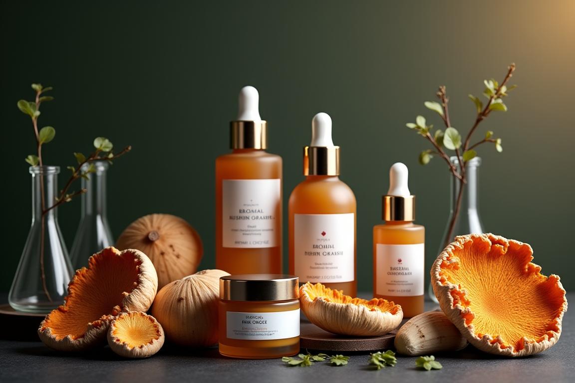 Adaptogenic mushroom skincare with chaga and reishi