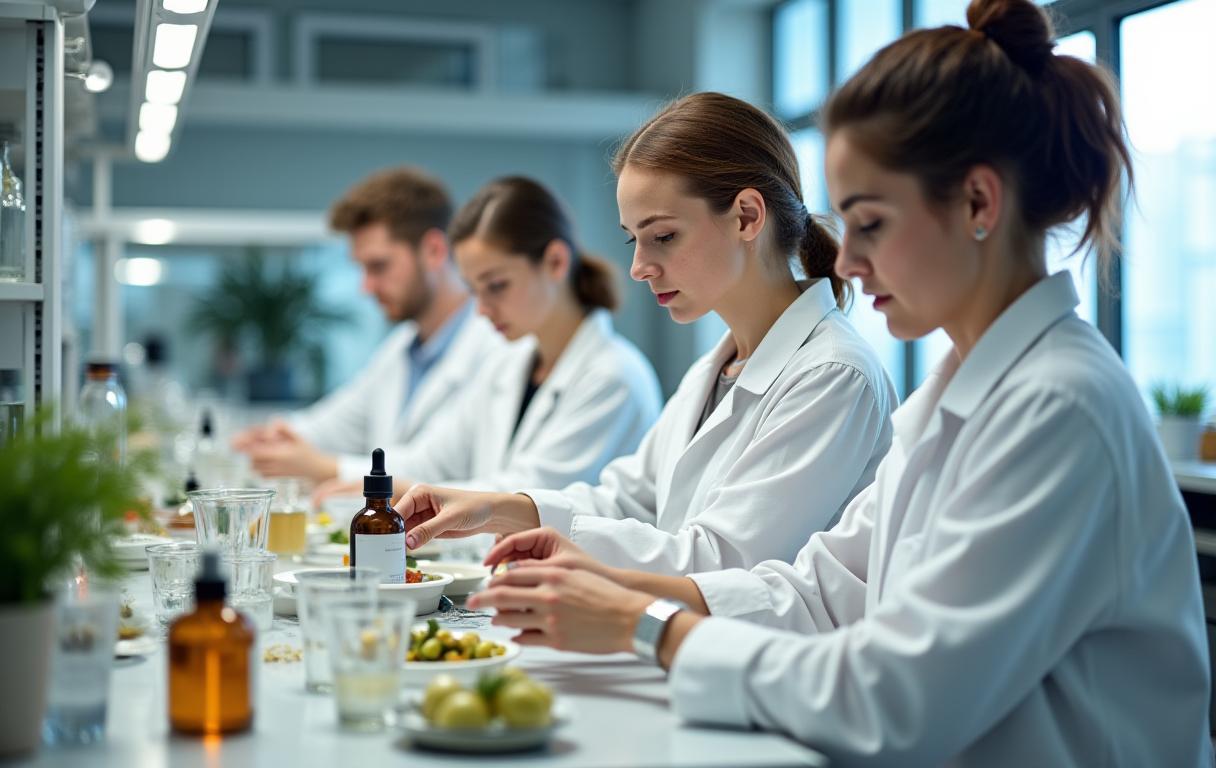 Gears & Glow artisan team in Toronto cosmetics laboratory